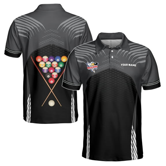 Custom Name Billiard Club Billiard Player Men's Polo Shirt S-5XL