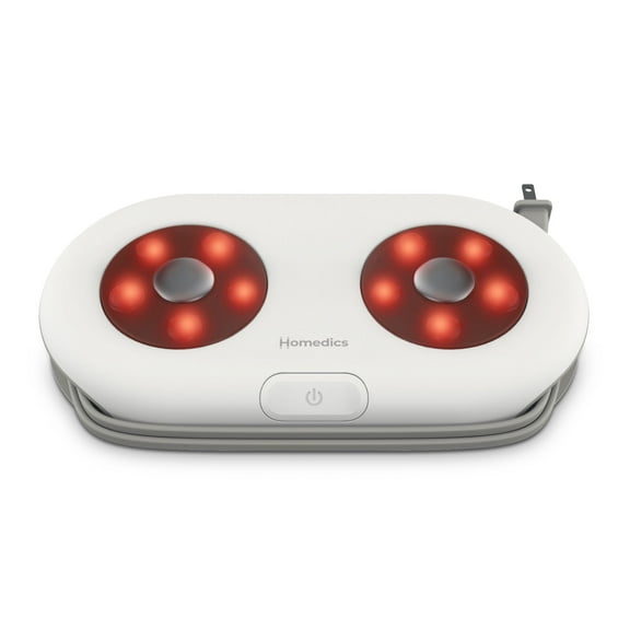 Homedics MaxComfort Shiatsu Foot Massager, Rotating Shiatsu Massage Nodes with Soothing Heat - White, L 9.92in x W 5.31 x H 2.09, 1.83LB.