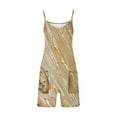 thumbnail image 4 of Usmixi Rompers for Women Summer Beach Fashion Pocket Loose Adjustable Strap Mini Jumpsuits V-Neck Sleeveless Formal Marbled Print Short Womens Jumpsuits on, 4 of 4