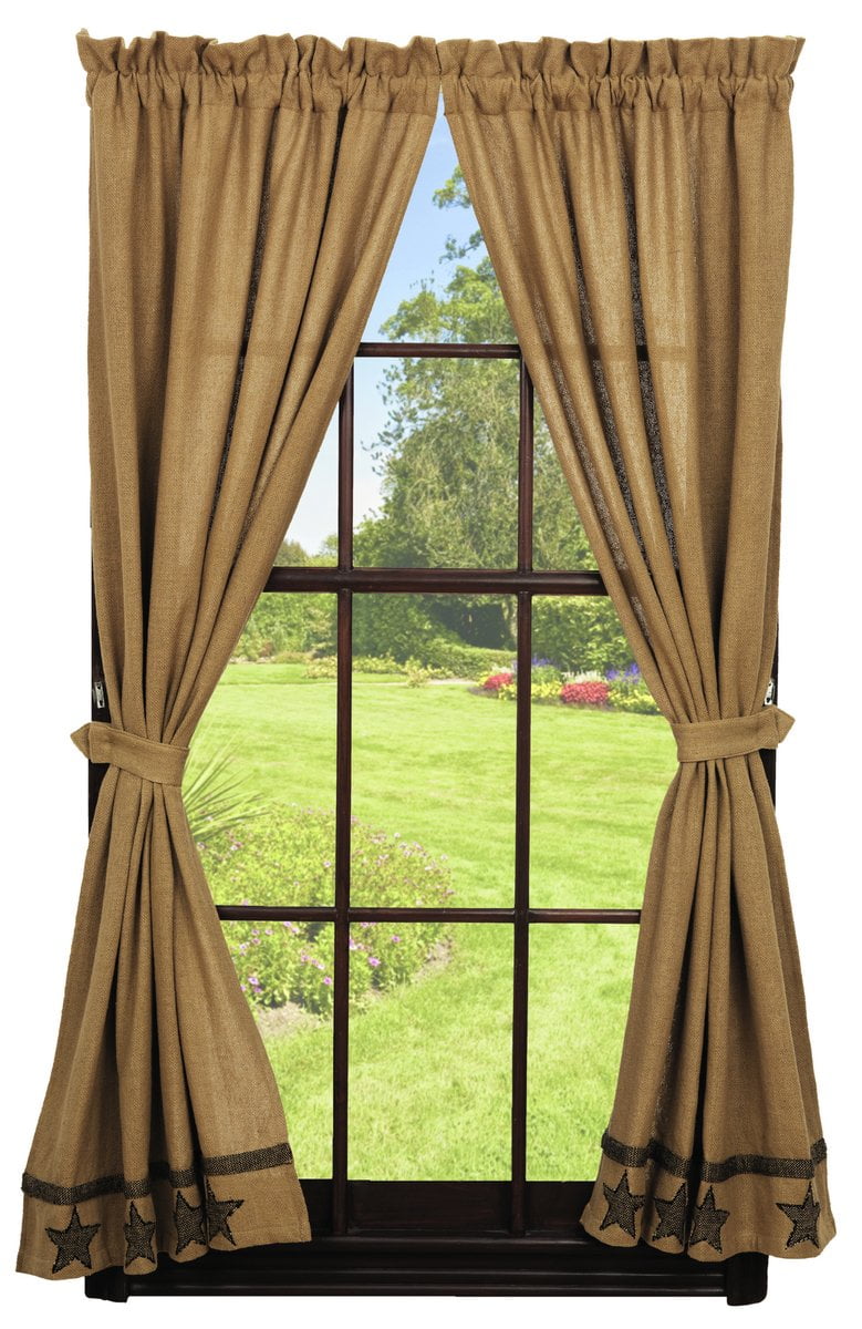 Soft Cotton Burlap Star Tan Short Panel Window Curtains Pair 72x63 Total 2 Inch Rod Pocket Walmartcom Walmartcom Soft Cotton Burlap Star Tan Short Panel Window Curtains Pair 72x63 Total 2 Inch Rod Pocket Walmartcom Walmartcom