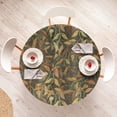 thumbnail image 4 of Ambesonne Autumn Themed Fitted Round Tablecloth, Fall Leaves Pattern, 40"- 44" Diameter, Apple Green Pale Coffee, 4 of 5