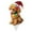C, variant on Dog Christmas Figurines with Santa Hats and String Lights, Festive Decor for Home, Tabletop and Holiday Season Decorations - A