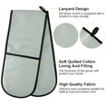 thumbnail image 4 of Dailycode Double Sided Oven Mitt with Loop Heat Resistant Kitchen Long Potholders 7" x 35" Pale Green, 4 of 6