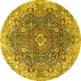 thumbnail image 1 of Ahgly Company Indoor Round Persian Yellow Traditional Area Rugs, 5' Round, 1 of 4