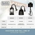 thumbnail image 2 of Black + Decker Outdoor Garden Spike 6 Grounded Outlets Timer, 2 of 7