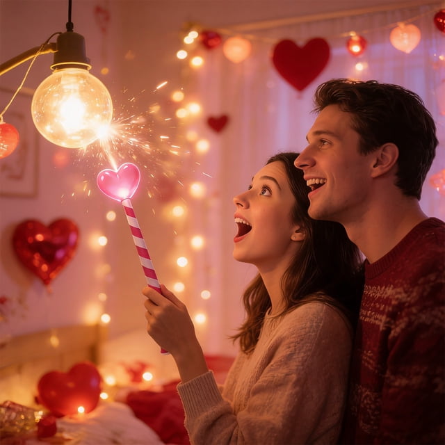 Control remoto con luz de varita de corazón - Luz de habitación activada por movimiento, pareja romántica, decoración del hogar para dormitorio, sala de estar, adornos, decoración del hogar, decoració