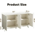 thumbnail image 6 of Fatmok 65" Large Sideboard Buffet Cabinet with Storage, Modern Fluted Credenza Buffet Table with Doors and Adjustable Shelves for Living Room, Kitchen, and Dining Room, White, 6 of 7