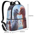 thumbnail image 4 of Lsque Red And White Bird Couple Pattern Backpack – School Travel Canvas Daypack with Ergonomic Padded Straps, Multiple Compartments & Leather Handle, 4 of 5
