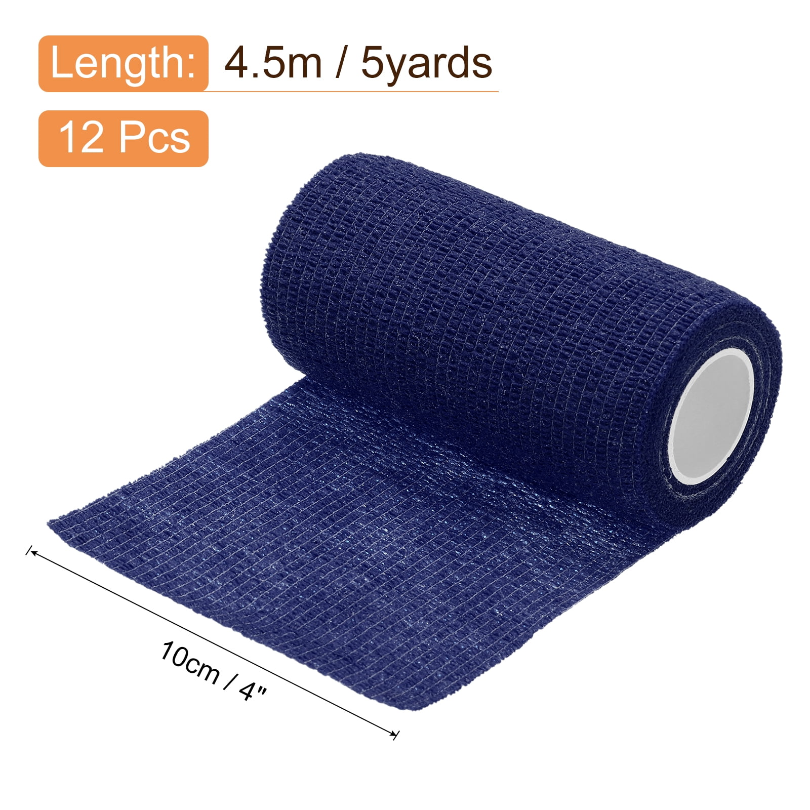12 Pack Elastic Cohesive Bandage Wrap 4 Inch x 5 Yards Breathable Self Adhesive Athletic Tape Roll Navy Blue