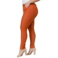 thumbnail image 2 of Women's Stretchy Slim Jeggings with 5 Pockets Cotton Blend, Rust 3X-Large, 2 of 3