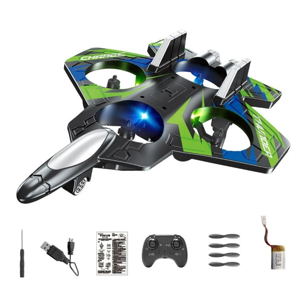 Avión de control remoto RC para niños, juguete volador al aire libre, avión de espuma, modelo de RC para niños de 6 a 12 años, niños y adultos. Verde