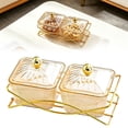 thumbnail image 2 of CoreLiving Yellow Serving Bowls with Lid and Gold Metal Base, Removable Snack Box and Veggie Tray for Charcuterie, Nuts and Condiments, Modern Fruit Bowl, 2 of 10
