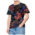 thumbnail image 4 of Gelikeya Kids Boys T Shirts Size 4-5 Independence Day Prints Short Sleeve Shirt Casual Round Neck Tee Tops Oversized Pullover Summer Wear Black 2-12Y, 4 of 4