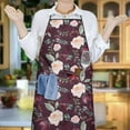 thumbnail image 6 of Pioneer Flower Floral Print Pattern Apron-Garden Aprons for Women with Pockets-Cotton Linen Waterproof Kitchen Cooking Gardening Aprons Adjustable for Kitchen,Cooking,BBQ and Salon 33x27 Inch, 6 of 7