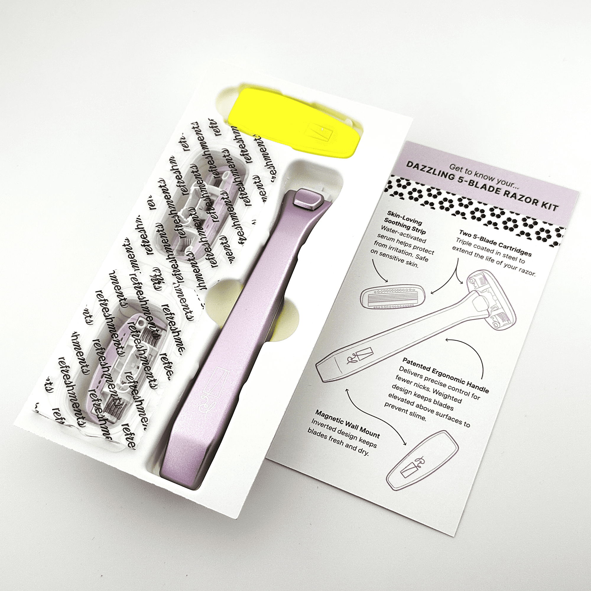 refreshments DAZZLING 5-BLADE RAZOR KIT NEON FIZZ - Walmart.com