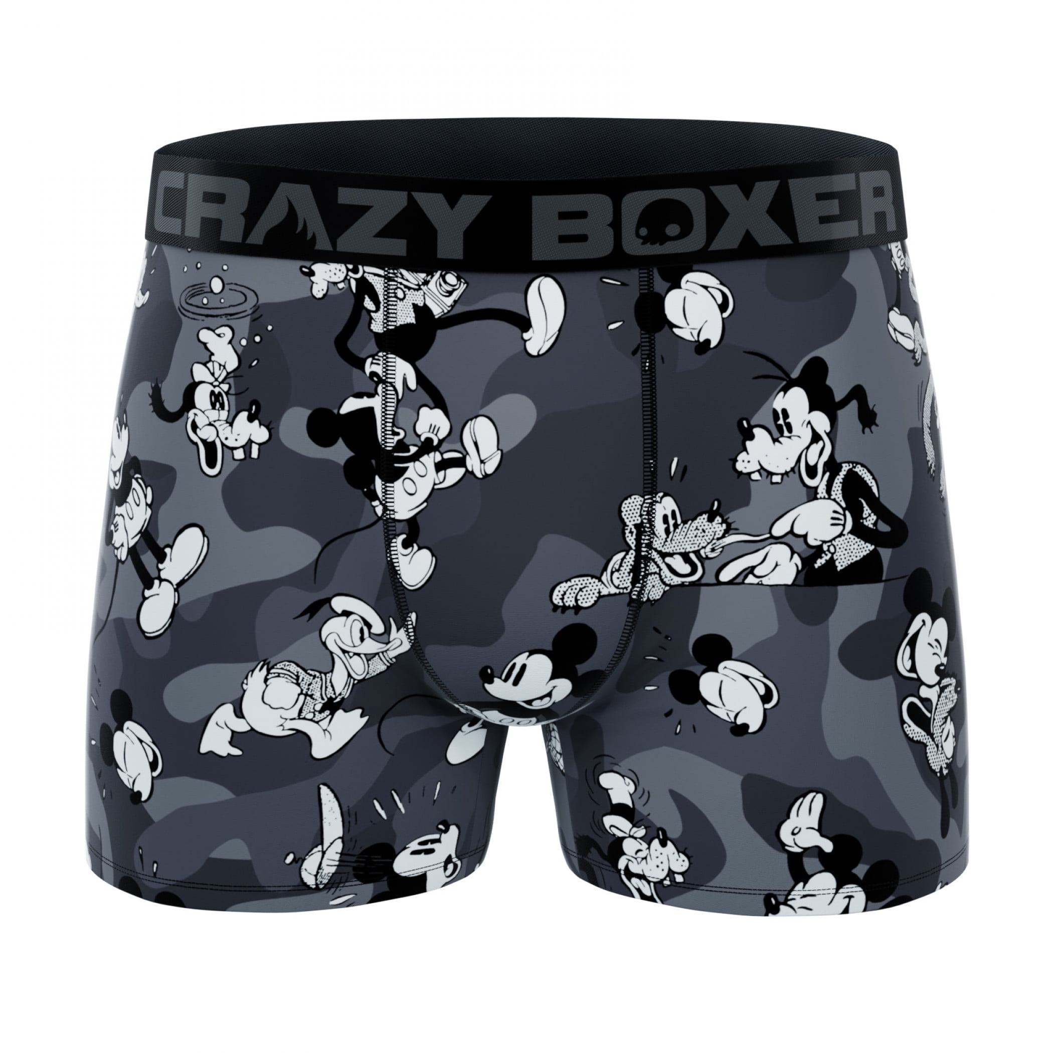 Crazy Boxer Disney Mickey Mouse In Black and White Boxer BriefsXXLarge