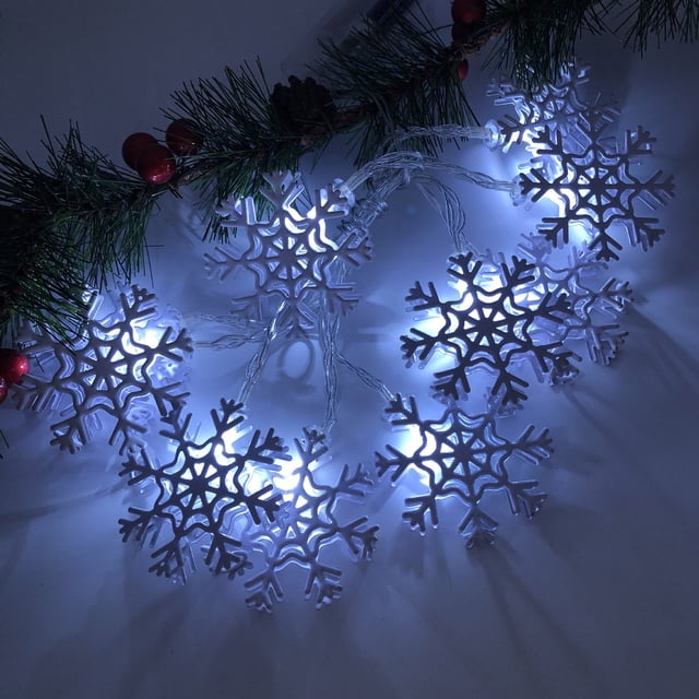Boovnll Christmas Lights, Led Battery Box Christmas White Snowflake String Christmas Tree Snowman Pendant Decoration, Christmas Decorations, Christmas Tree Lights, Christmas Lights Outdoor