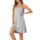 thumbnail image 4 of INSPIRAR CHIC Camisón de Mujer Sin Mangas con Tirantes Cruzados Vestido de Dormir Ropa de Noche 3XL Gris, 4 of 6