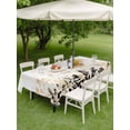 thumbnail image 2 of Rectangle Outdoor Tablecloth With Umbrella Hole And Zipper– Rustic Field Waterproof Patio Table Cover for Party, Picnic, Backyard, 60"x120" , Silhouette Flower Herb Cream Black, 2 of 8