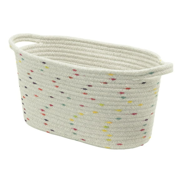 Zenna Home Cotton Rope Storage Basket, With Colorful Speckles