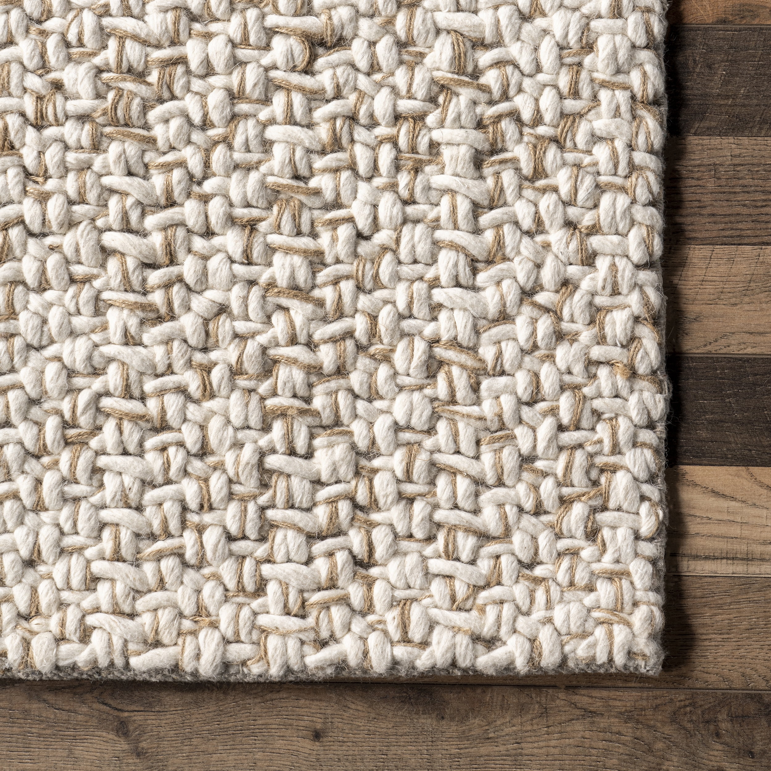 nuLOOM Enida Casual Farmhouse Wool Blend Area Rug, 7' 6" x 9' 6", Ivory