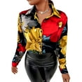 thumbnail image 2 of Blouses for Women Button Down Fashion Business Casual Long Sleeve Dressy Shirts Sexy- Tops Large Flower M, 2 of 8