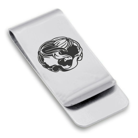 Stainless Steel Gemini Zodiac (Twins) Classic Slim Money Clip Credit Card Holder