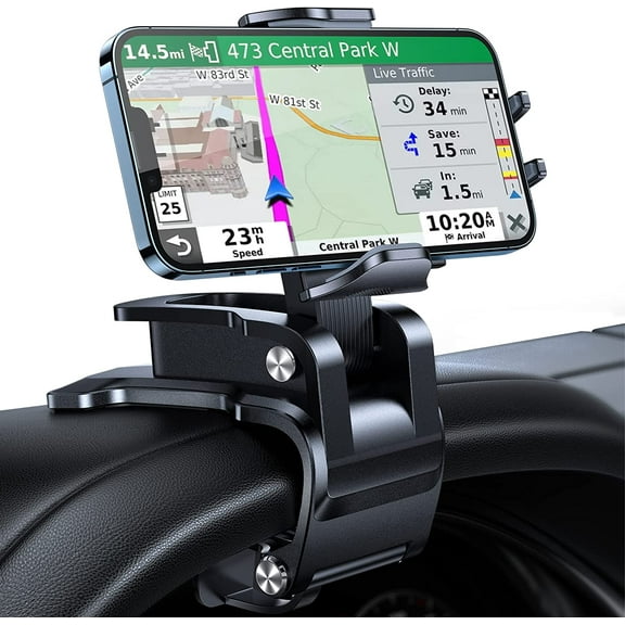 Universal Car Phone Clip Holder [Military Sturdy, Firmly Grip & Never Slip] Ultra Stable Dashboard Cell Phone Mount for Car Dash Fits All iPhone 16 15 14 13 12 Pro Max Android Samsung GPS