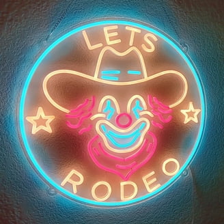 Handmadetneonsign Wild West Neon Sign, Cowboy Hat Longhorn Led