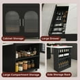 thumbnail image 2 of 80-inch Expandable Kitchen Island with Dining Table, Marble-Grain Countertop with Power Outlet, Mobile Storage Cart with Cabinet & 2 Drawers, Kitchen Prep Table (Black), 2 of 4