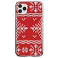 thumbnail image 1 of DistinctInk Clear Shockproof Hybrid Case for iPhone 12 / 12 PRO (6.1" Screen) - TPU Bumper, Acrylic Back, Tempered Glass Screen Protector - Red White Ugly Christmas Sweater - Christmas All Year, 1 of 2
