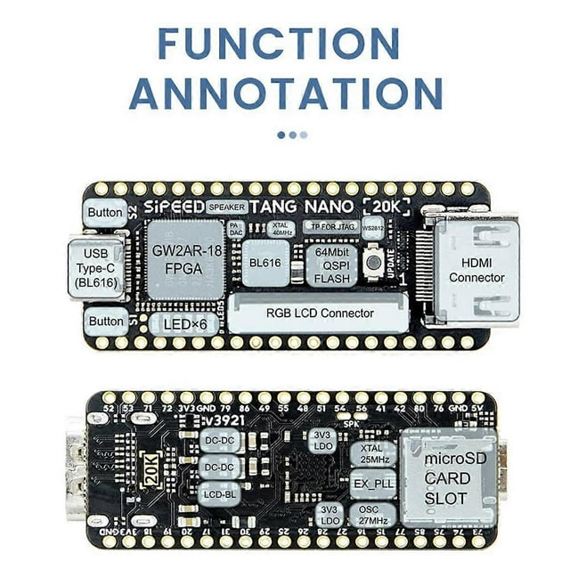 Tang Nano 20K FPGA RISCV Linux Development Board Retro Game Kits RISCV Linux Retro Game Player