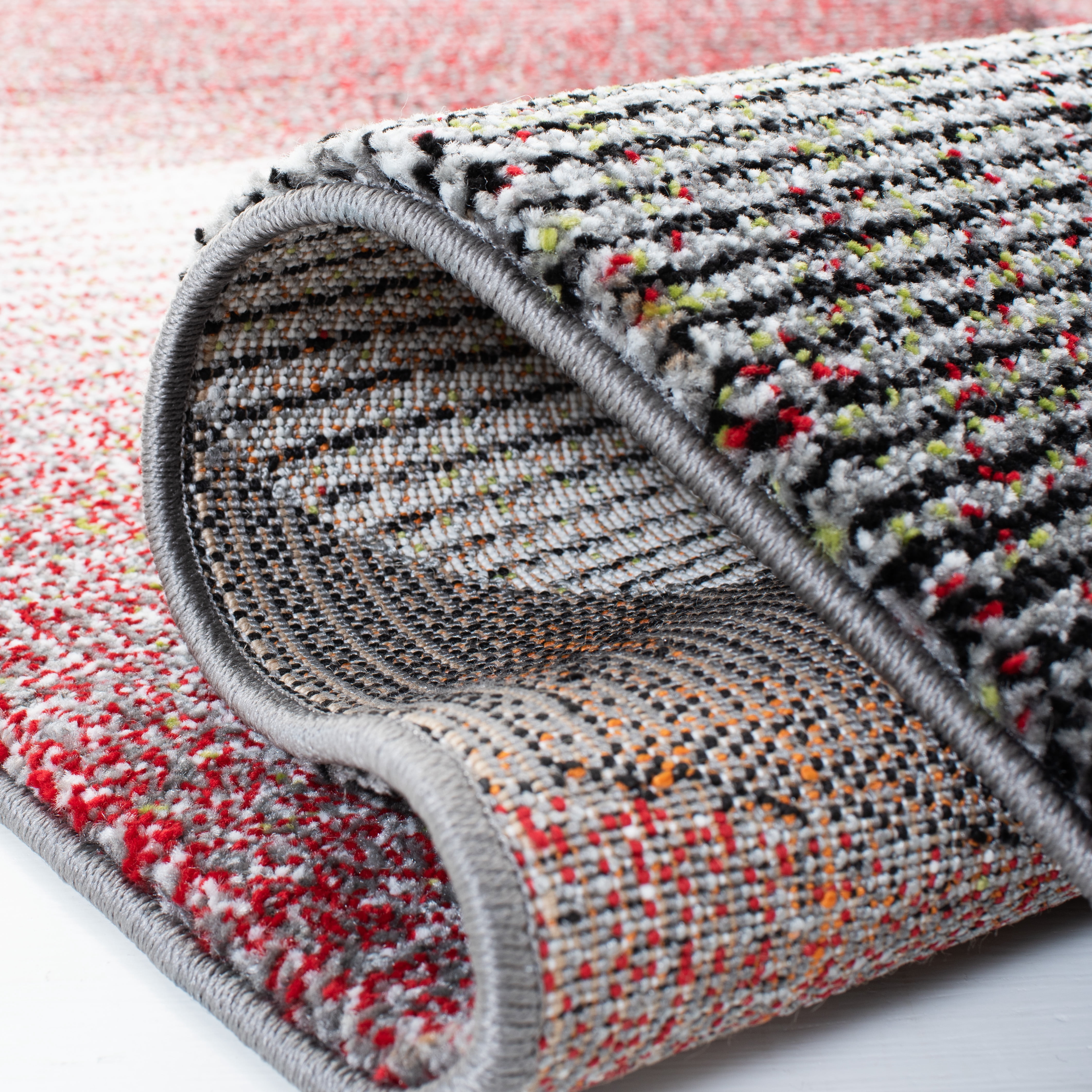 Safavieh Hollywood Celandine Abstract Area Rug, Gray/Red, 6'7" x 6'7" Square