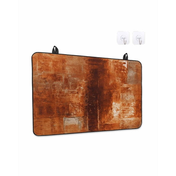 Stove Top Covers for Electric Stove 24x21In, Burnt Orange Heat Insulation Fireproof Glass Cooktop Protector, Retro Oil Painting Modern Abstract Art Aesthetics Countertop Stovetop Cover for Kitchen