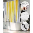 thumbnail image 5 of Split Shower Curtain for Transfer Bench, Yellow Gray White Fabric Shower Curtains for Bathroom, Farmhouse Gradient Abstract Art Tub Sliding Transfer Bench Waterproof Bath Curtains 72"x78", 5 of 9