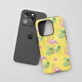 thumbnail image 3 of Flamingo For All iPhone Series Tough Phone Case Watercolor Tropical Yellow Pink, 3 of 7