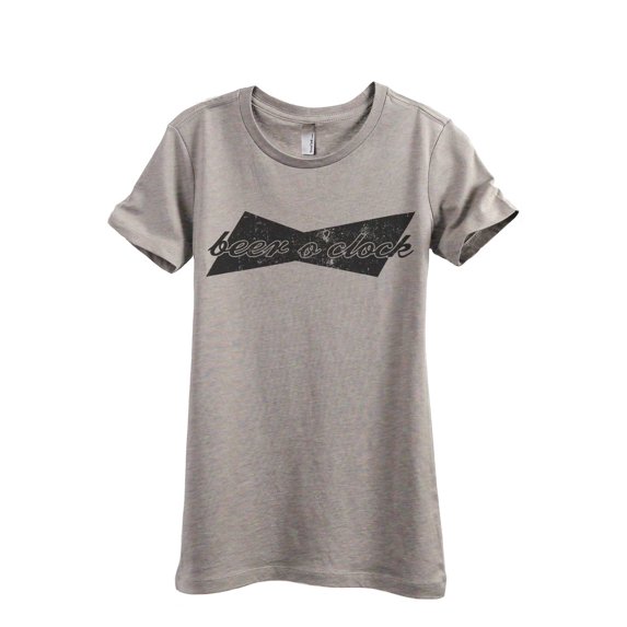 Beer O'Clock Women's Fashion Relaxed T-Shirt Tee Heather Tan Medium