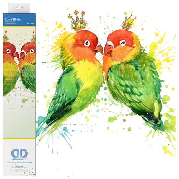 Diamond Dotz Love Birds Diamond Painting Kits for Adults - Diamond Art Kits a Relaxing Creative Craft Kit with Dotz Gems 12x12