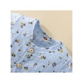 thumbnail image 5 of Qmyliery 2Pcs Baby Girls Summer Outfit, Floral Printing V-Neck Short Sleeve Buttons Dress + Hair Clip, 6 Months to 4 Years, 5 of 9