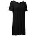 thumbnail image 2 of WBQ Womens Short Sleeve Sleepshirt Soft Nightdress Comfy Nightgown With Removable Chest Pads, 2 of 6