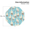 thumbnail image 3 of Pofeuu White Geese and Flower Print Leather Coasters Set of 6, Round Cups Mugs Mat Pad for Home Kitchen Heat Resistant Drink Coasters,Octagon, 3 of 7