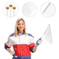 thumbnail image 2 of 24pcs White Flags Hand Held Flags Hand Waving Referee Flags Yard Lawn Marking Flags (White), 2 of 2