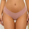 thumbnail image 4 of Jwputqe&nbsp;Thongs for Women,Thongs,Thong Panties,Breathable,Fitted,Solid,Low Waist,Nylon,Spandex,Rose Gold,M, 4 of 5