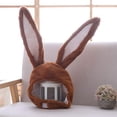 thumbnail image 1 of VONKY Cute Rabbit Hat with Adjustable Ears Warm Animal Soft Plush Brown 55cm 1Set, 1 of 6