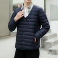 thumbnail image 2 of Vedolay Winter Coats for Men Long Sleeve Button Down Blazer Jacket Cardigan Clothes Navy,3XL, 2 of 5