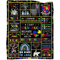 Autism Awareness Blanket Teen Autistic Gifts Autism Awareness Gifts Ultra Soft Cozy Lightweight Autistic Flannel Throw Blanket for Autistic Boys Girls 50"x60"