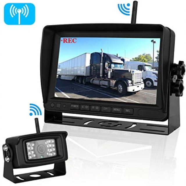 7" Monitor+Dual Wired 66ft Rear View Backup Camera Night Vision For RV Truck Bus 