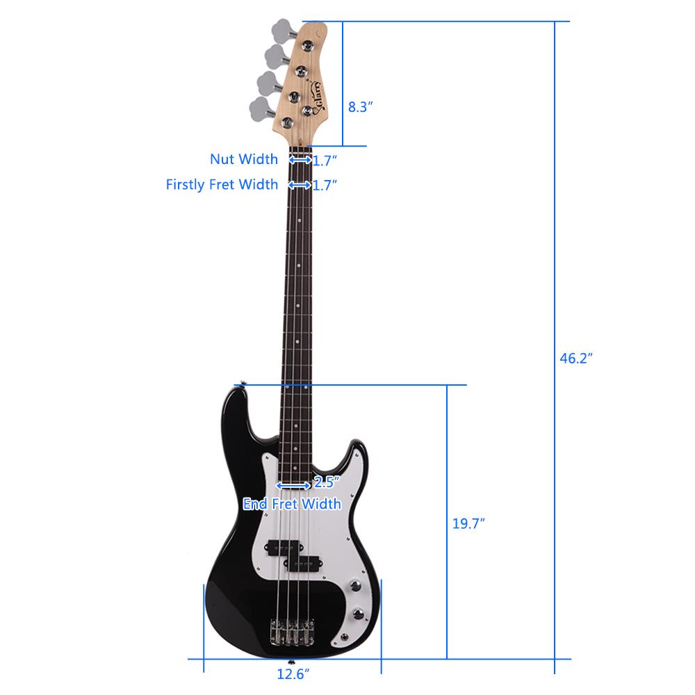 Glarry 45" Full-Size Electric Bass Guitar with Amplifier photo 2