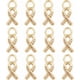 thumbnail image 1 of 12 dijes de latón chapados en oro de 18 quilates con forma de dados y lazo de concientización. Ideales para crear aretes, pulseras y collares., 1 of 9