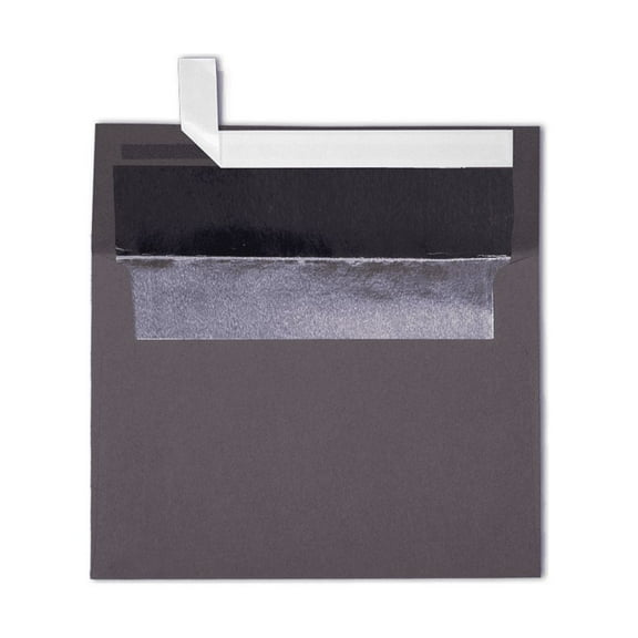LUXPaper A7 Foil Lined Envelopes, 5 1/4 x 7 1/4, Peel & Press, 80 lb. Smoke Gray w/ Silver Lining, 1000 Pack